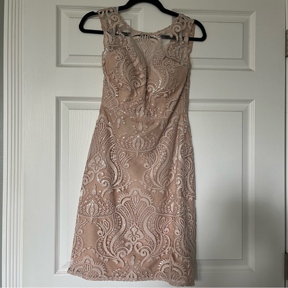 Jenny Yoo Lace Midi Dress - Size 2 Blush from Anthropologie - Picture 4 of 13